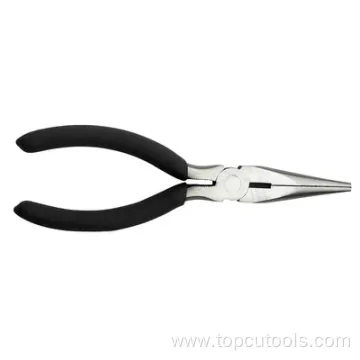 Head Polished Carbon Steel Black Dipped Handle Straight 160mm American Long Nose Pliers